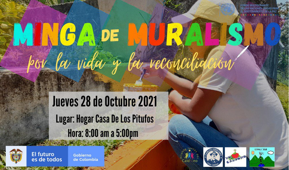 CaldonoPor's tweet photo. #MingaDeMuralismoPorLaVidaYLaReconciliación un espacio de integración y unificación familiar para comunidades nasas, campesinas y reincorporadas.
" Expresemos nuestro sentir y vivenciemos  experiencias, sonrisas y alegría" #ElFondoAvanza #PazDesdeLaBase #SomosLaPaz 
@FondoONUCol https://t.co/g9u0cQFzCR