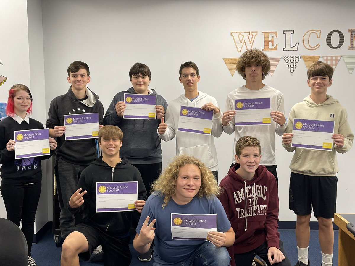 Clearwater’s newly Microsoft Office Specialist Certified.   So proud of these kids passing this national industry exam.<a href="/ClearwaterCHS/">Clearwater High School</a>