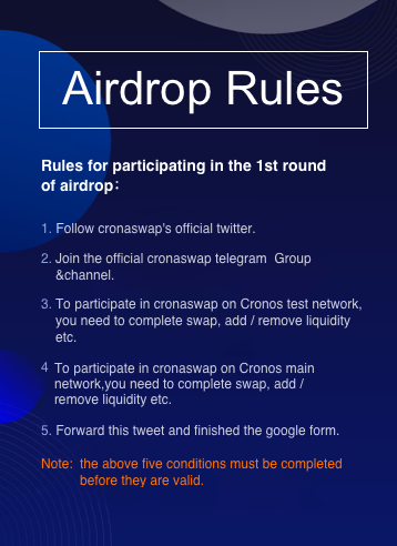 cronaswap's tweet image. Hey, all fans, we found some participants. only submited the google form. but not completed by the airdrops rules. so please follow the rules.

✅Currently, only 433 users participate effectively on Cronos testnet.@cronos_chain 

Google form: forms.gle/PLinf4RtJUFwTC…