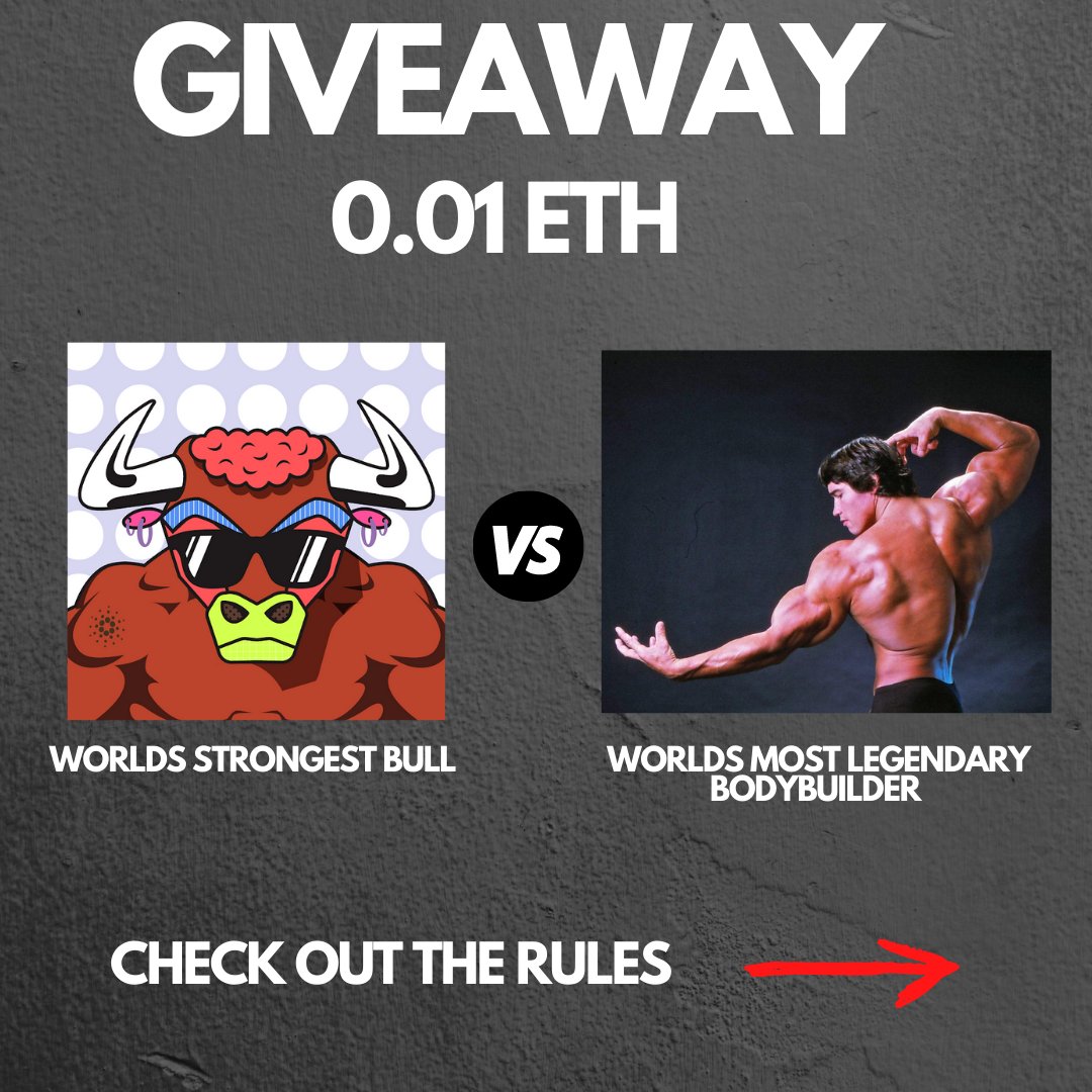 Ebb_and_Tide's tweet photo. 🚨🚨REPOST: NFT GIVEAWAY ALERT🚨🚨 

The Worlds Strongest Bull needs a new place to train, lend him a hand!

Only three rules:
✅1) Follow our Account
🔥 2) Like &amp; Retweet our pinned tweet
✨3) Tag three friends!

Winner announced on Friday 29/10!!!
#NFTCommunity  #NFTGiveaway https://t.co/w5ggG6Aa0D