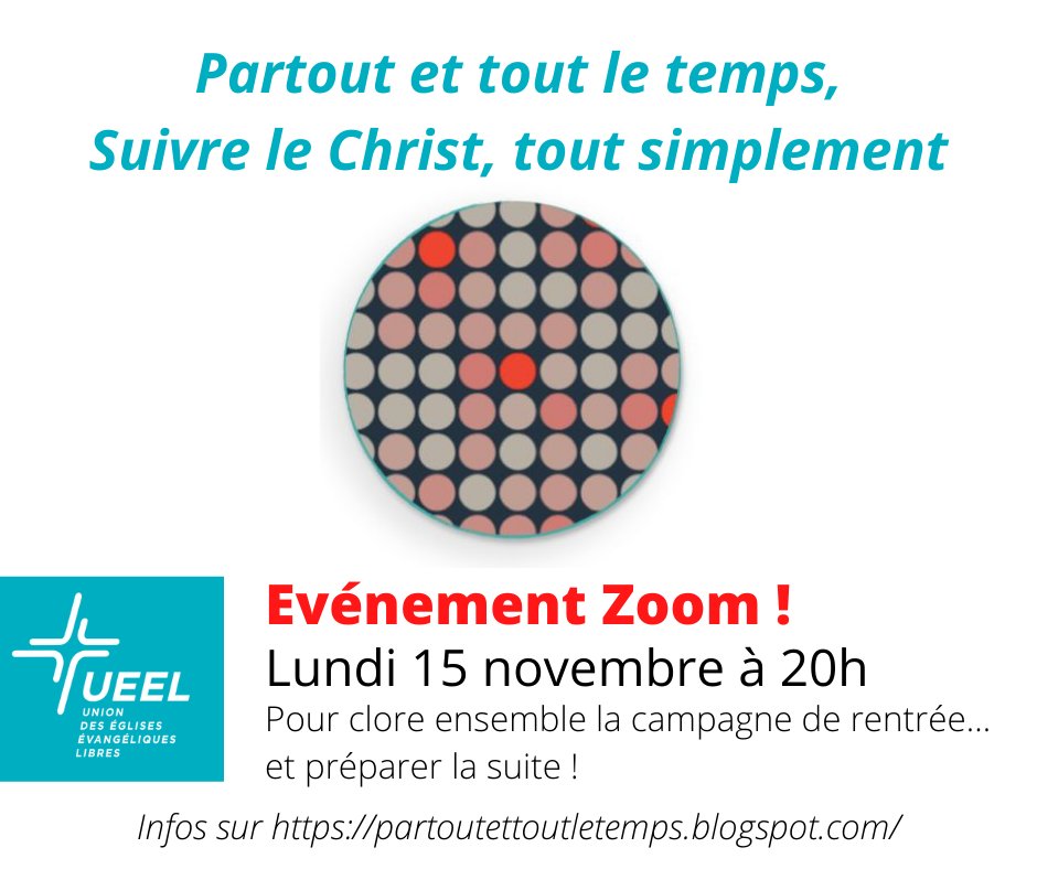 UEELfr's tweet photo. Le lundi 15 novembre à 20h, ne manquez pas le rendez-vous Zoom proposé pour clore la campagne de rentrée de l'UEEL... et préparer la suite dans la perspective du #synode extraordinaire de 2022 ! 
Infos pour la connexion sur le blog du synode : https://t.co/d5PQ2O9rTA https://t.co/ma9ZK3AQ5C