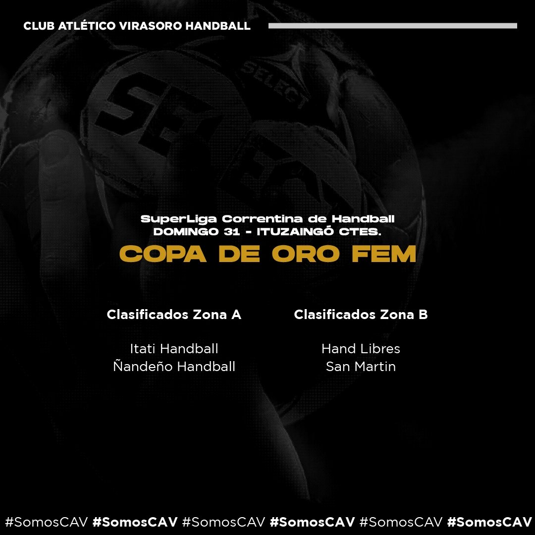 cavhandball's tweet photo. El día Domingo 31, se jugará la #CopaDeOro de la #SuperLigaCorrentinaDeHandball , así quedaron la clasificación de los equipos.
El equipo Masculino, clasificó como primero de la Zona B, disputada en Santo Tomé 🙌🏼
#SomosCAV #CAV #CAVHandball https://t.co/rQmOAcJo9J