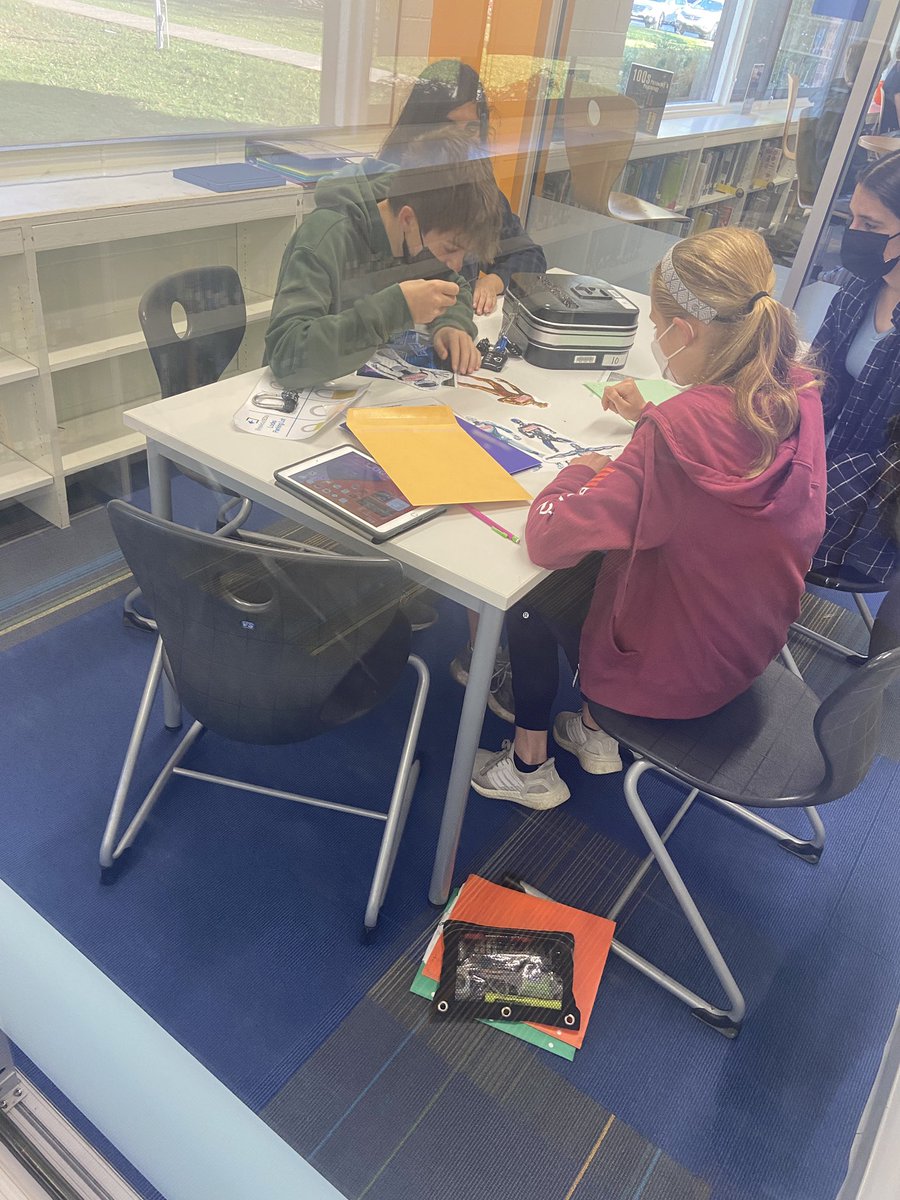 cbridge384's tweet photo. Phew, that was close. The world as we know it almost came to an end! These 8th students put their argument writing knowledge to the test to save the world from rebellious AI robots in @breakoutEDU!  @MrBoeckman @HawkWolf39 @Wilmette39 #The6Cs #LearningCommons  #criticalthinking https://t.co/ZVDSH2SpvC
