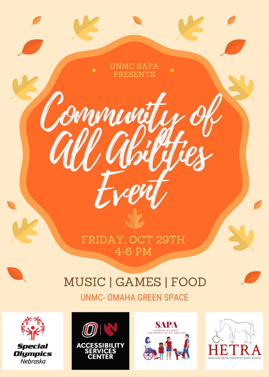 unmcsapa's tweet photo. Join us this Friday for SAPA's Community of All Abilities Green Space Event! https://t.co/h32bmwhb1V