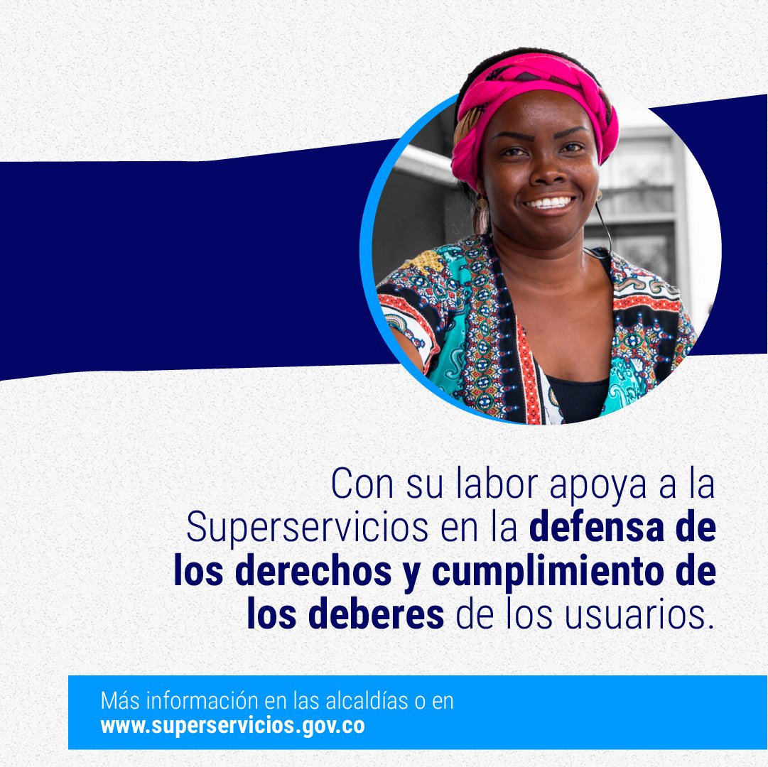 Superservicios's tweet photo. ¡Te lo contamos! Un #VocalDeControl es un ciudadano, líder de  su comunidad y con gran vocación de servicio. Su rol es apoyar la vigilancia y control en la prestación de los servicios públicos domiciliarios. 
#FelizJueves https://t.co/segc1bgn5f