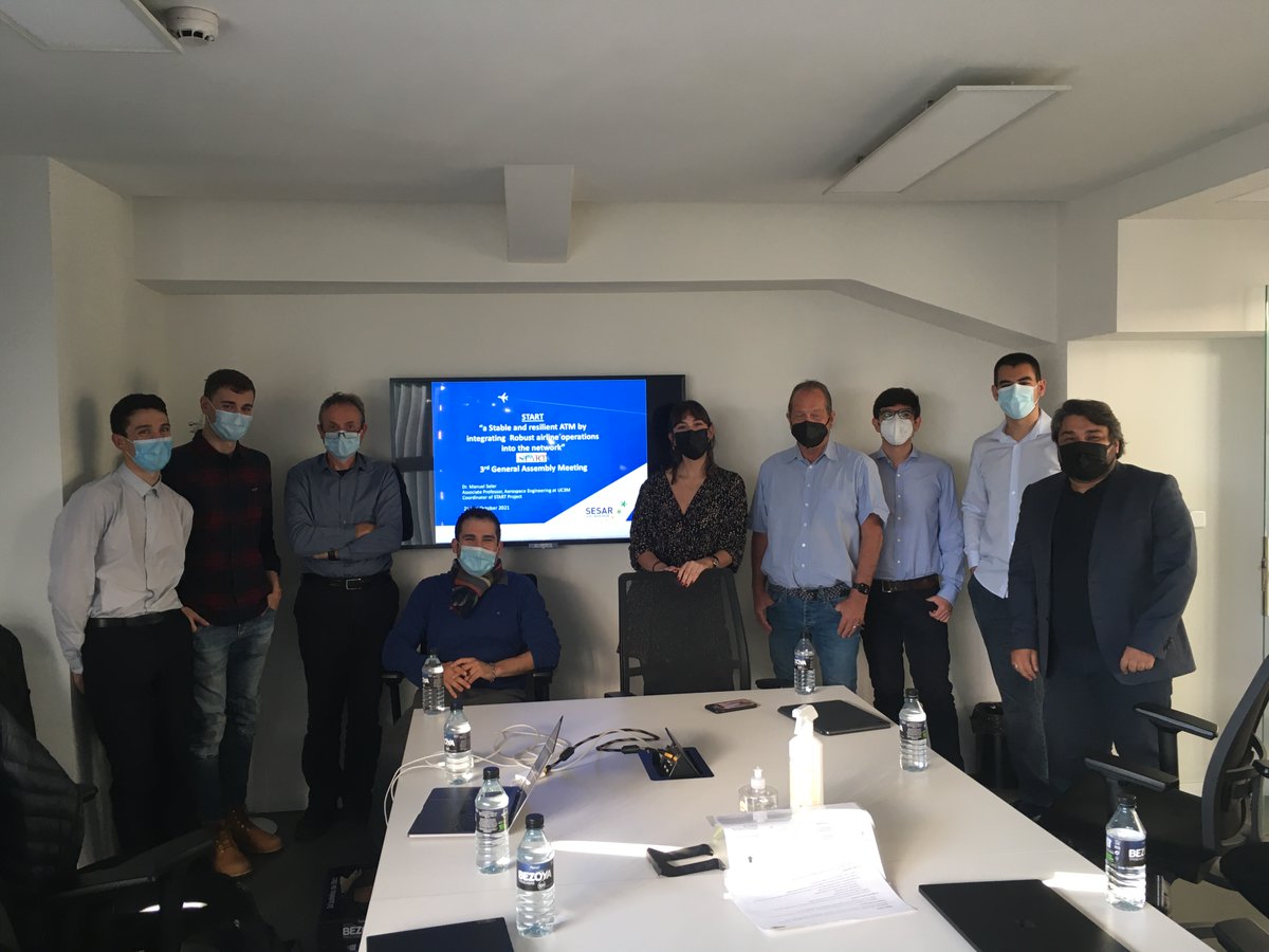 START_ATM's tweet image. For the first time since @START_ATM (funded by @SESAR_JU ) was kicked off, 18 months ago, we have been able to #MeetInPerson in Madrid. It was a real pleasure to see each other in person, to exchange some real smiles, to share a dinner &amp;amp; beer, and to even to draw on a real board!