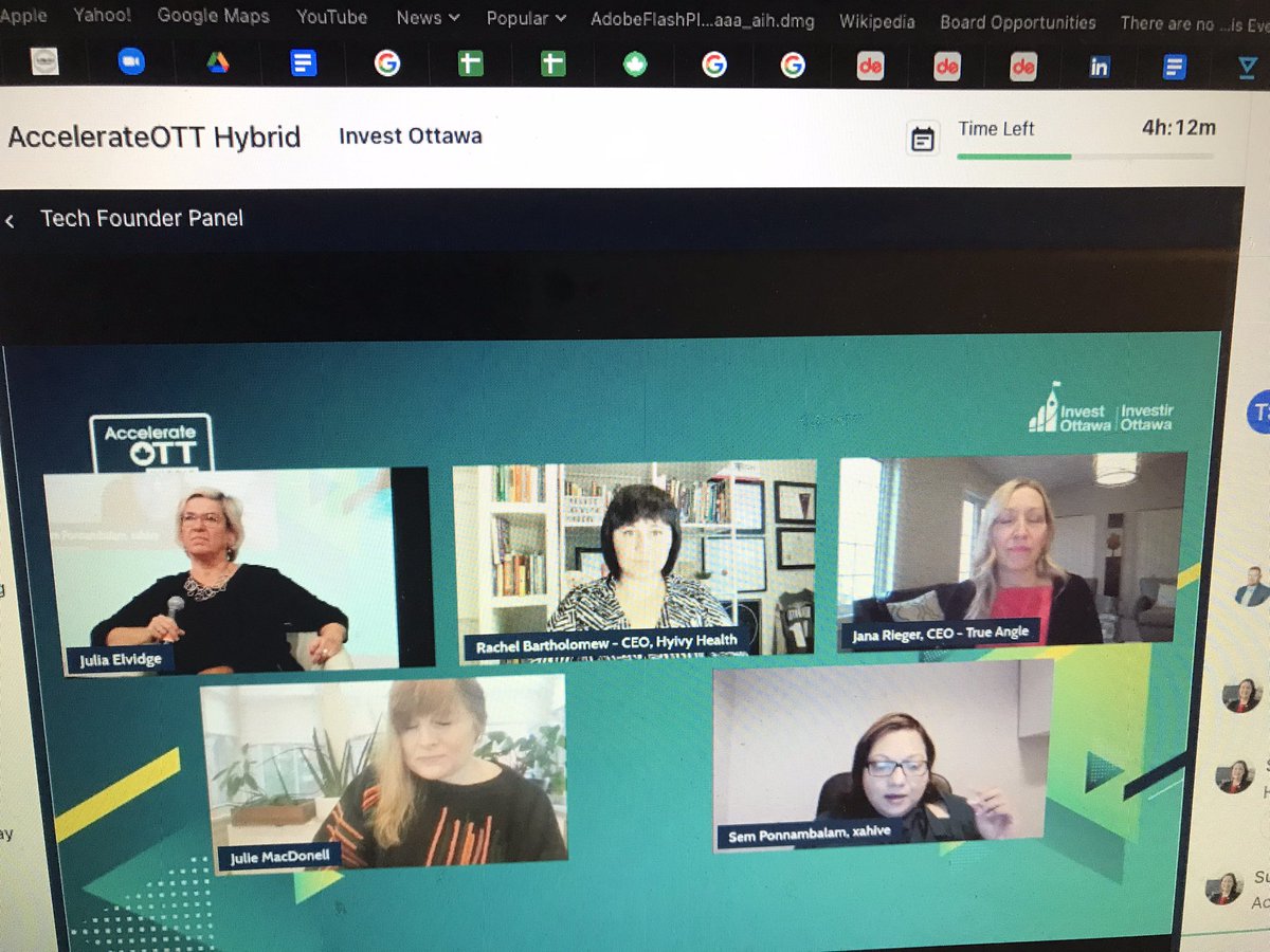 SuzanneMGrant's tweet image. #AccelerateOTT Tech Founder panel rocking now. ‘Find the accelerator that fits your stage’ Julie MacDonell Moderated by #SheBoot Founder and @CapitalAngels Board Member @Julia_Elvidge #YOW #OTT @Invest_Ottawa @sshorey