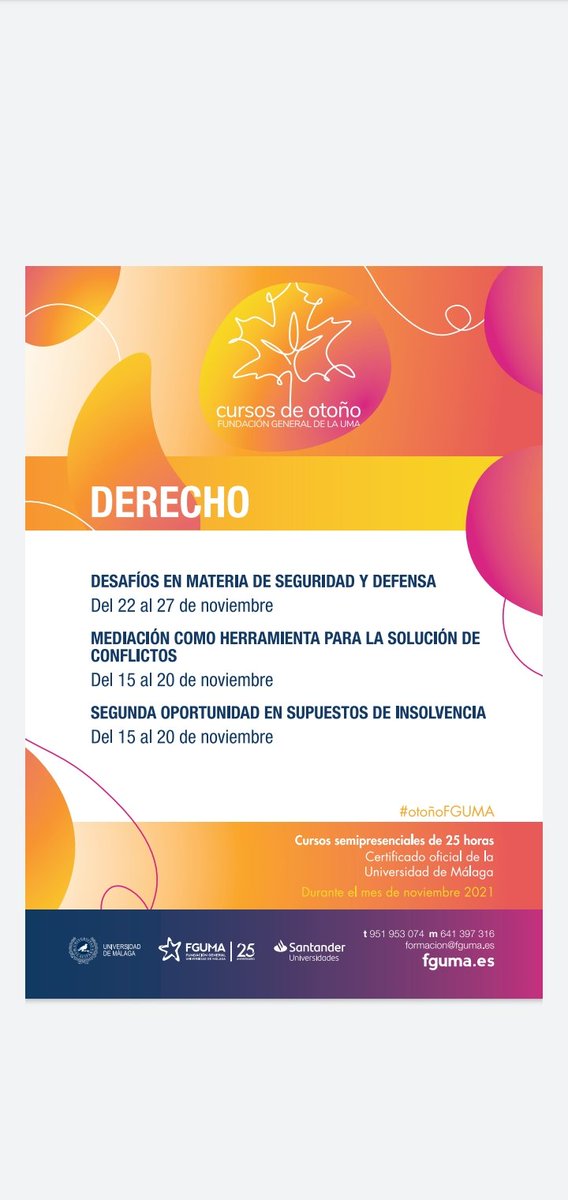 🍂Nuevos cursos de Otoño FGUMA🍂