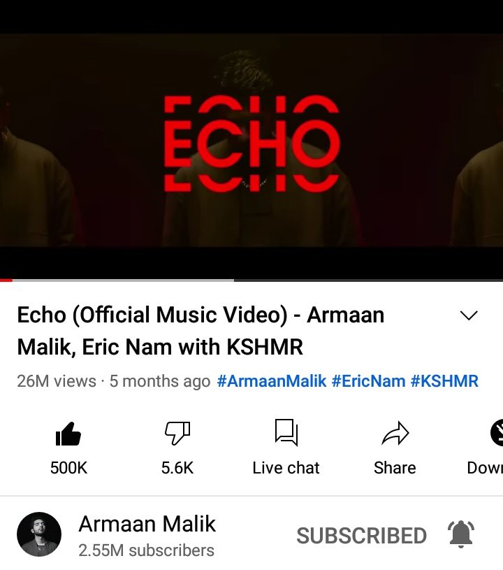 its_armaanmalik's tweet photo. #Control and #Echo is very close to complete 30 MILLION VIEWS 👊🎉
#ArmaanMalik #Kshmr #EricNam #Armaanians #UnderYourControl https://t.co/1bQUlhbSCb