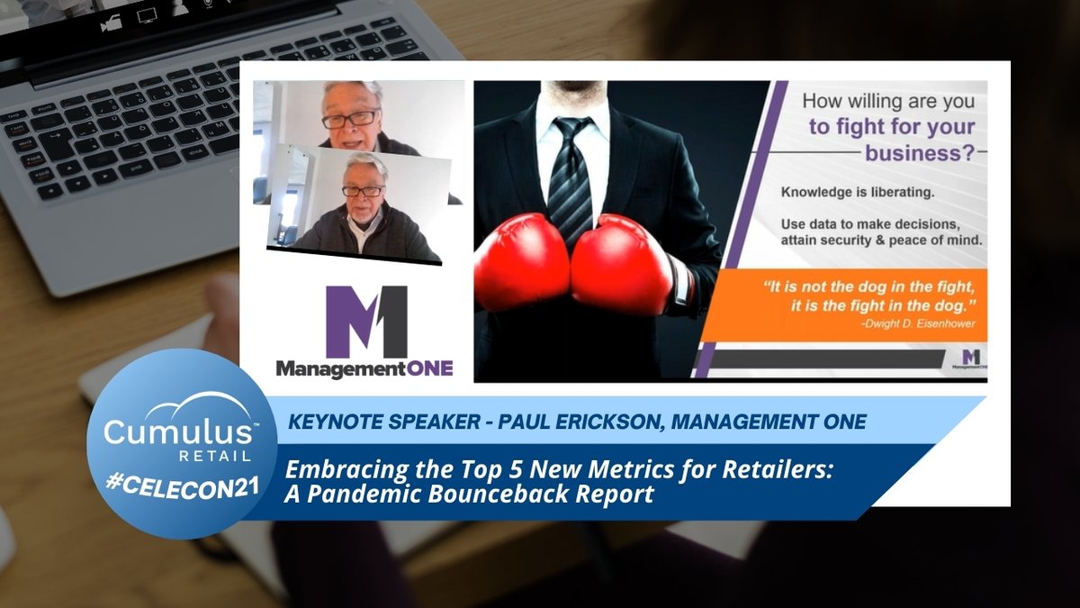 CelerantTech's tweet photo. ~ Highlights: Cumulus Retail Client Conference 2021~
Our keynote speaker, Paul Erickson @Manage_one, kicked off day 2 outlining the most important retail metrics to come out of the pandemic, & how to gain customer's "heart share". ๐๐๐ฅ
#CeleCon21 | #cumulusretail | #retailtech https://t.co/4XyV0N9CUC