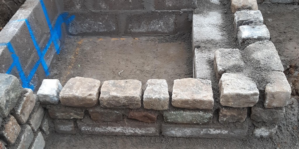 Ongoing construction of granite stone sett risers to form a set of steps to allow access between the rear garden entertainment area and upper lawn area for the project in Banchory.

papillonlandscape.co.uk/garden-design/

#PapillonGardens #WeAreAPL