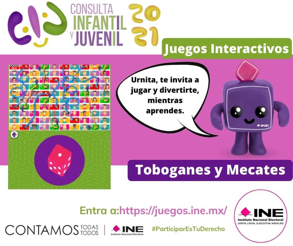 HidalgoIne's tweet photo. Diviértete con Toboganes y Mecates en https://t.co/BWIkPEb8PO
Con actividades interactivas orientadas a valores y derechos sobre la infancia.
 #ConsultaInfantilyJuvenil2021 en #NOVIEMBRE 
🗳️ ¡Tu Voz es Importante! #CIJ2021
https://t.co/KkKnFfb5Rt 
#ContamosTodasContamosTodos https://t.co/9UnUDFxzcj