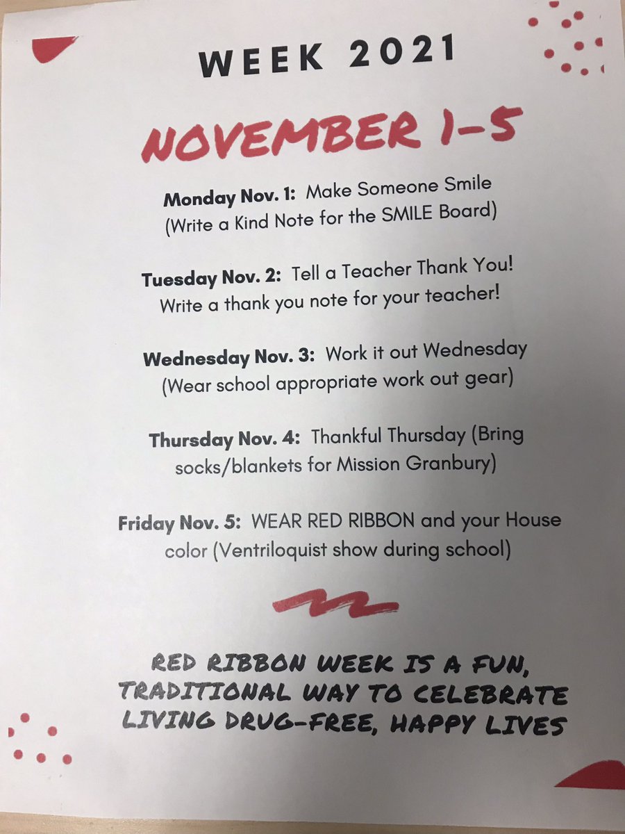 Red Ribbons are here and we can’t wait for next week!  Our Red Ribbon Week is kindness focused this year.  We can be kind to our bodies by making healthy choices!  We can show kindness to others in our lives and the world around us! #Actonfam #RedRibbonWeek2021