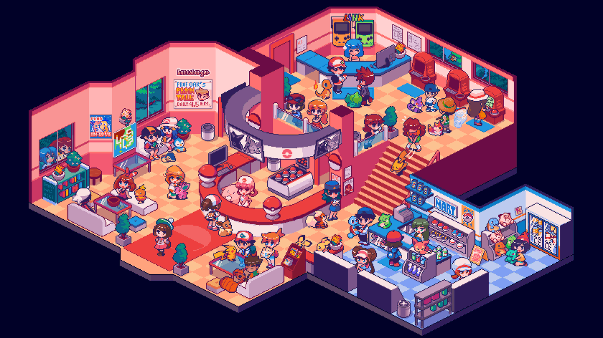 A busy day at the pokemon center