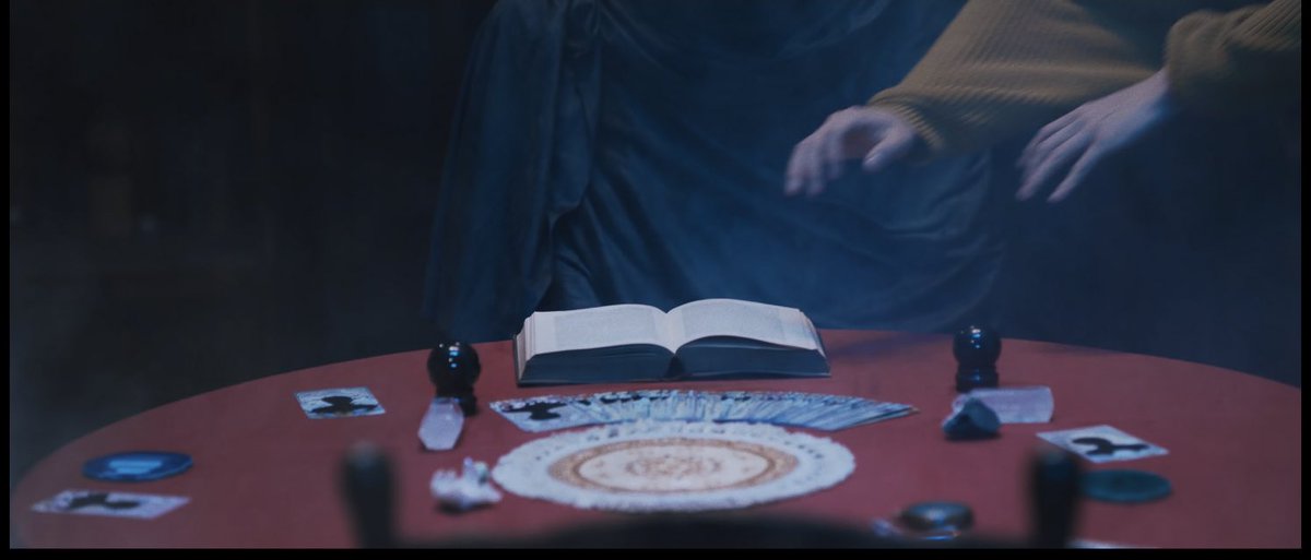 TXTFROMlS's tweet photo. also all the tools we’ve seen throughout all the mvs are in the table of the sorcerer which means he’s most likely the mastermind of everything https://t.co/xXyNQFrzeR