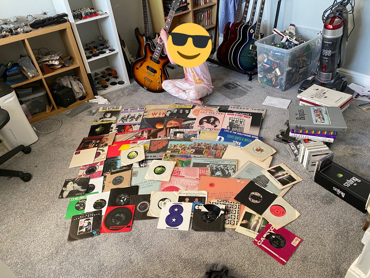 IainFreeman1985's tweet photo. Well my #beatles Tweet Blew up. But. Here’s the #child with all my #recods and #books on them. https://t.co/Fjf7GRMqri