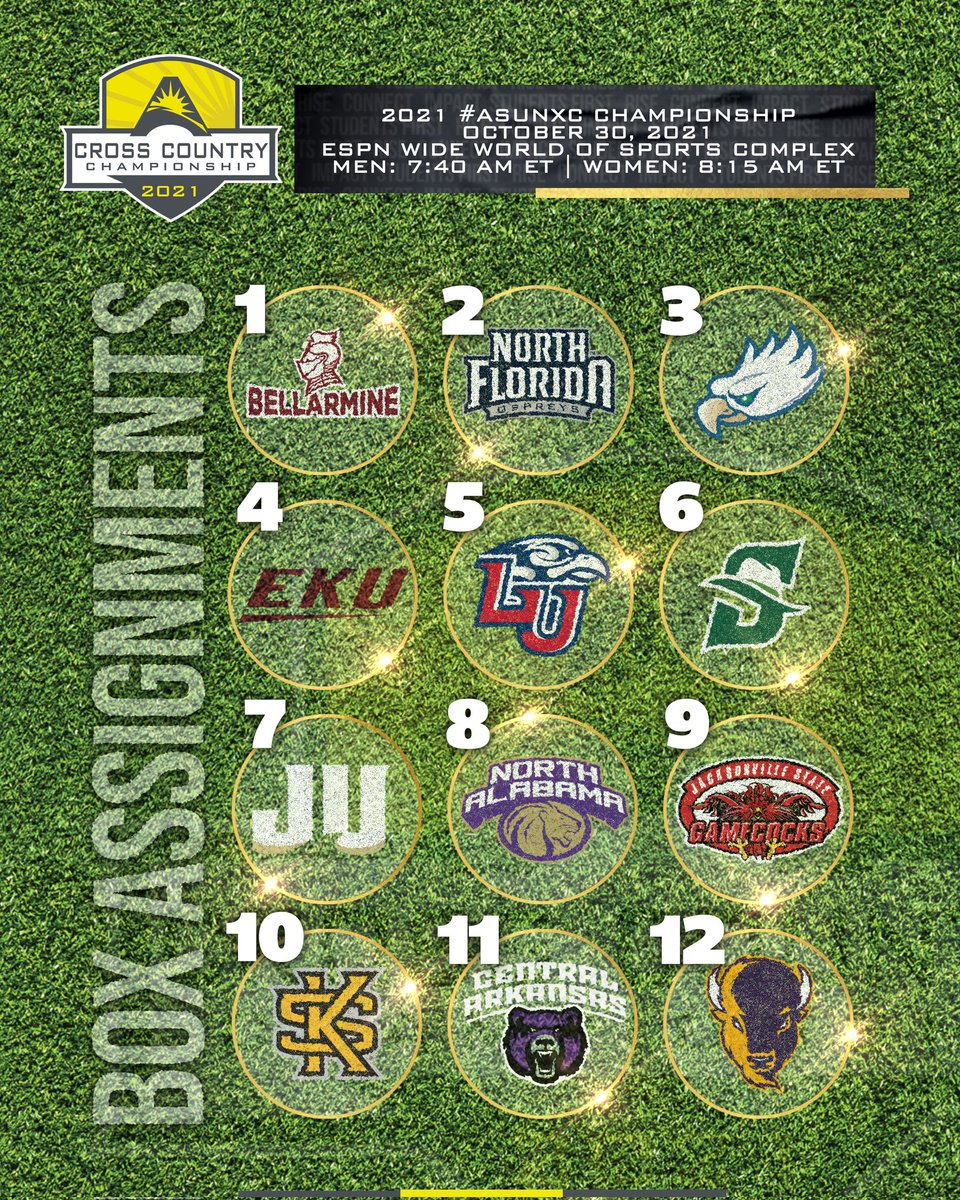 ASUNSports's tweet photo. The stage is set 💯❗

Here are your Box Assignments for the 2️⃣0️⃣2️⃣1️⃣ #ASUNXC Championship 🏃‍♀️🏃‍♂️💨❕

#ASUNBuilt | @ASUNXCTF https://t.co/4K1sL8bYSG