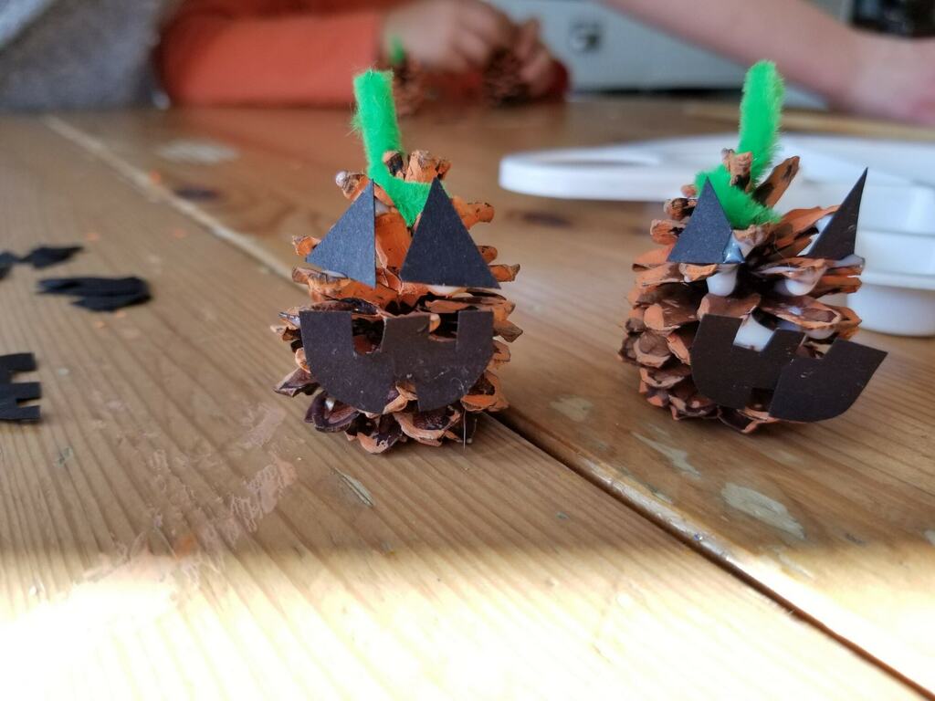 budding_flowers's tweet photo. Pinecone Jack-o-lanterns. https://t.co/EGFUrycPtC