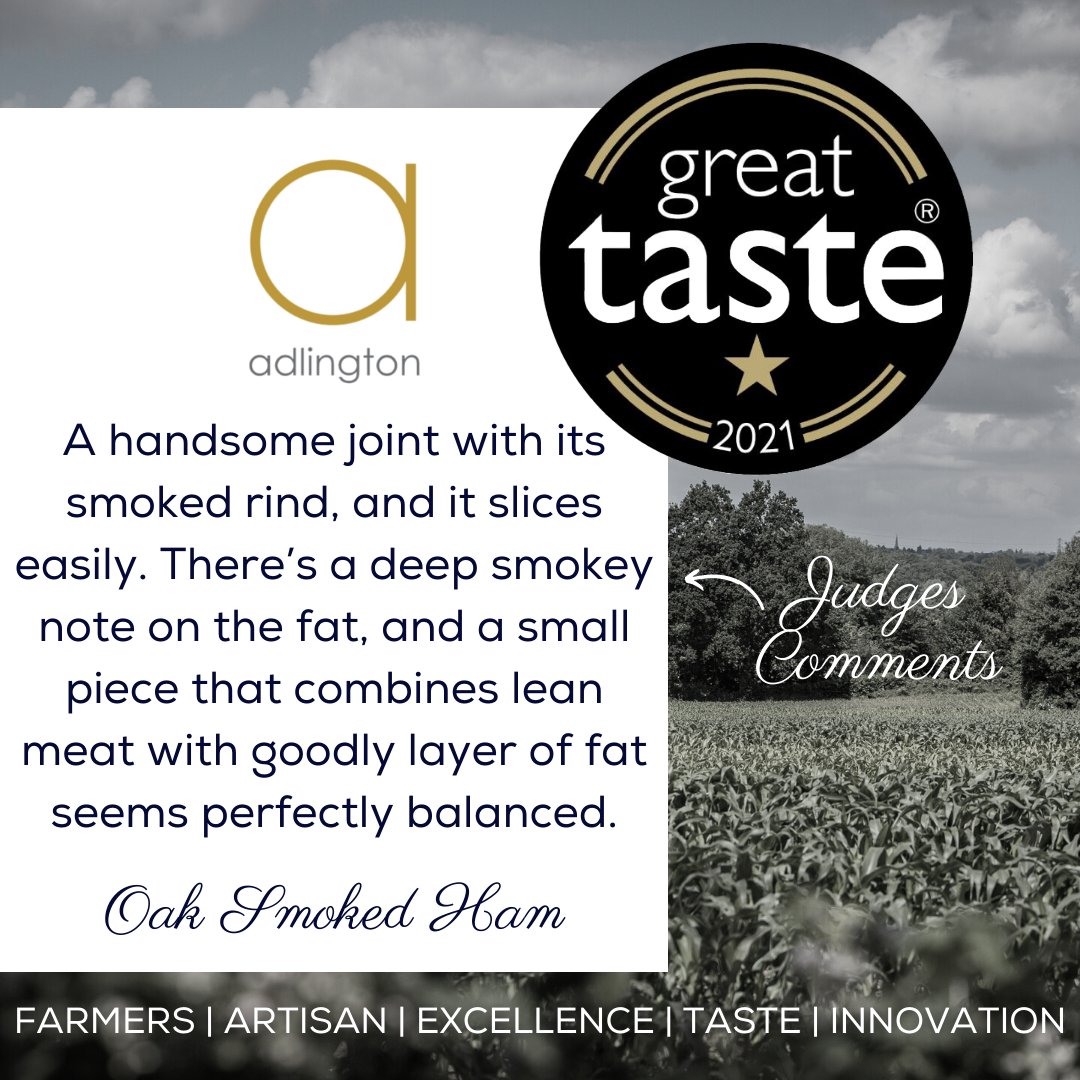 AdlingtonLtd's tweet photo. Have you tried our oak smoked ham yet? 

Here’s how the judges at the Great Taste Awards described it…

#FreeRange #FoodProvenance #Field2Fork #GreatTasteAwards @guildoffinefood https://t.co/2sSSKwn1OV