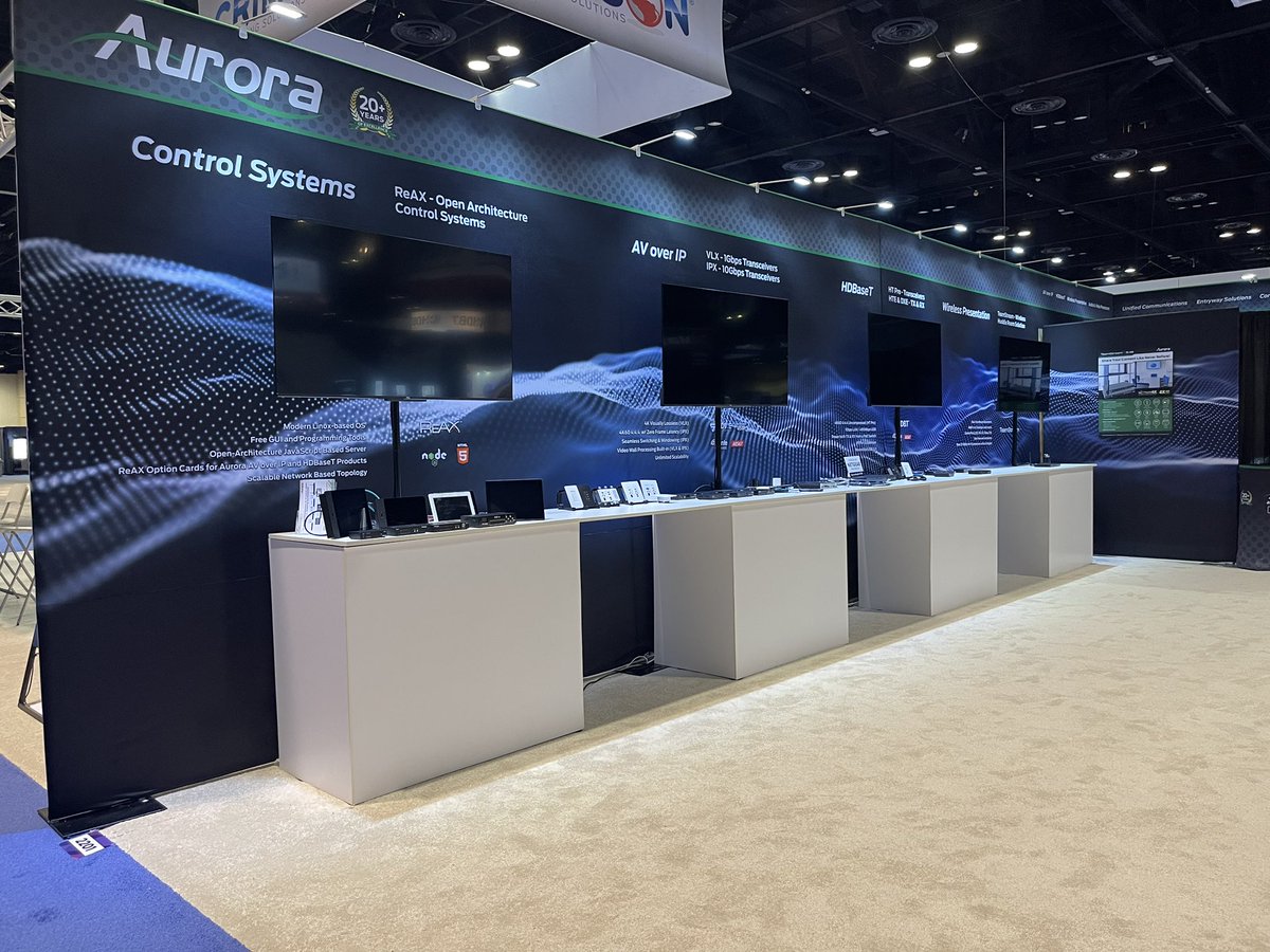 Here’s what the <a href="/AuroraMMCorp/">Aurora Multimedia</a> booth looks like before the show opens! 

Tune in for all our #InfoComm21 coverage, #AVtweeps 💜