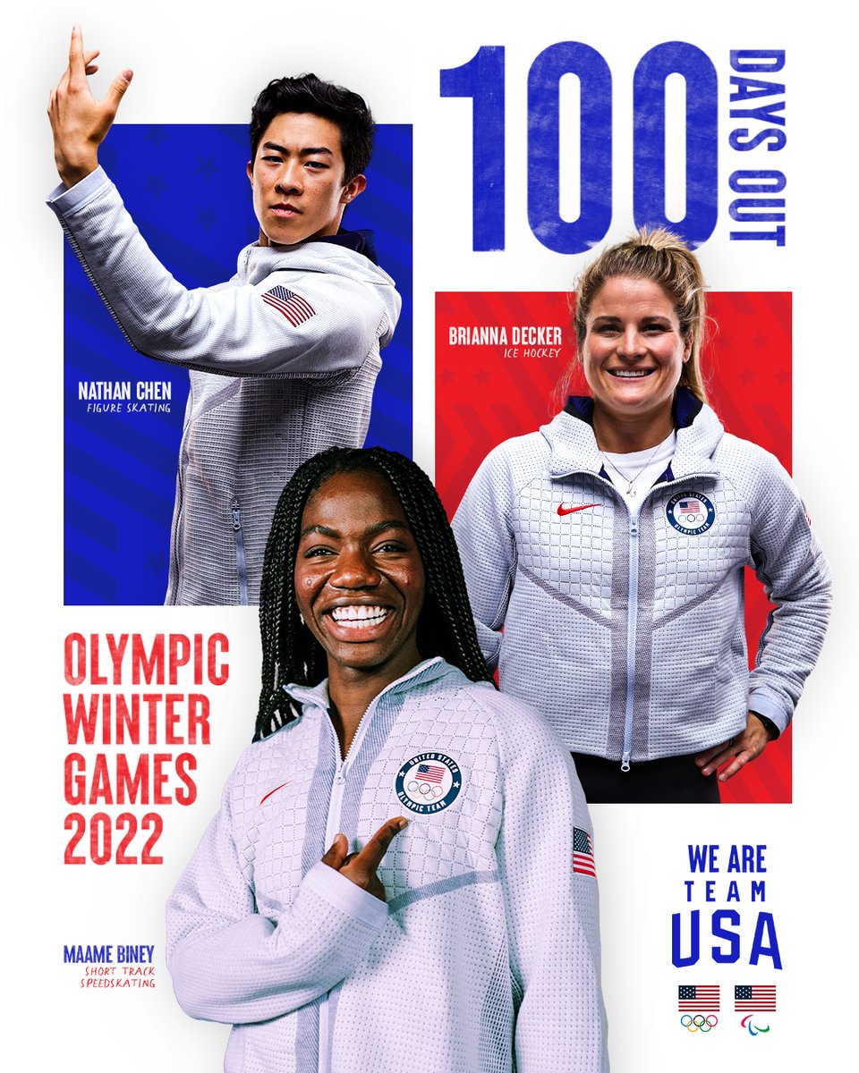 TeamUSA's tweet photo. Count it down. ⏳🇺🇸

100 days until the #WinterOlympics. https://t.co/LGwo6GV4ff
