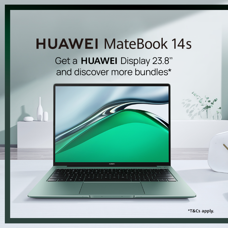 HuaweiMobileUK's tweet photo. The #HUAWEIMateBook14s, the newest member of the MateBook series, is now available to order! Buy now to get a free #HUAWEIDisplay 23.8". T&Cs apply. Swipe to discover some of its top features. 👀👇