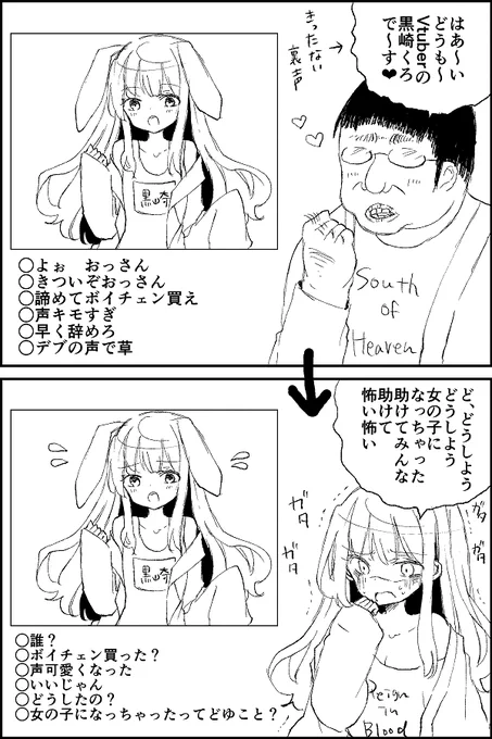 中のおじさんが本物の女の子になってしまったバ美肉おじさん、パニックになって住所を特定されてしまう