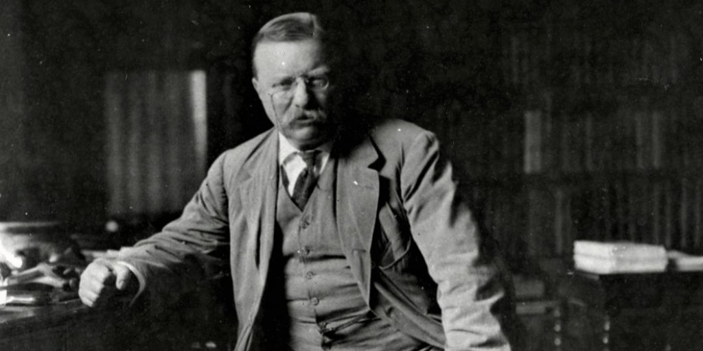 On this date 163 years ago, Theodore Roosevelt was born in New York City.

Happy birthday, Colonel! 

Image: A portrait of Theodore Roosevelt dressed in a light-colored suit and riding boots while seated at his desk in Sagamore Hill's library. 

Credit: Dickinson State University