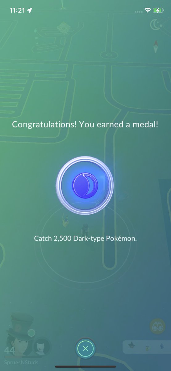 spruesnstuds's tweet photo. After 1084 misdreavus seen, the shiny has finally been added to the dex yesterday. Darkrai #9 was also caught yesterday along with getting my platinum badge for catching 2500 dark type! #pokemongo #shinypokemon https://t.co/NCcNPtwxlm