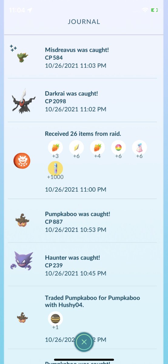 spruesnstuds's tweet photo. After 1084 misdreavus seen, the shiny has finally been added to the dex yesterday. Darkrai #9 was also caught yesterday along with getting my platinum badge for catching 2500 dark type! #pokemongo #shinypokemon https://t.co/NCcNPtwxlm
