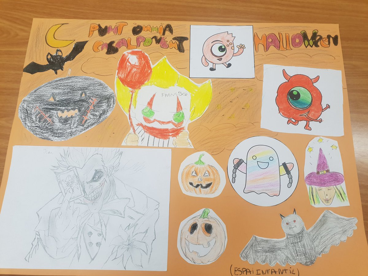 Puntomniaedelia's tweet photo. Els nens y nenes del barri Casal Ponent han fet aquest de cartell, celebrant que ja arriba halloween🎃🖍✏
#sombarri
#puntomnia
#espaiinfantil
#casaldeponent
#acciocomunitaria https://t.co/OK0TMpwGXz