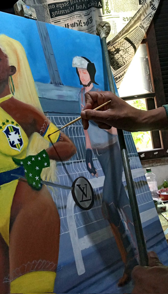 LuizAlechandre's tweet photo. Titulo "Branca Maluca " #WorkiInProgress #painting #carnaval2022 #Br4ncaMaluka #oilcolor #canvaspainting #passista #nftcollector #cryptoartist #art #cryptotwitter #blockchain #artwork #artist https://t.co/W813pNTNAG