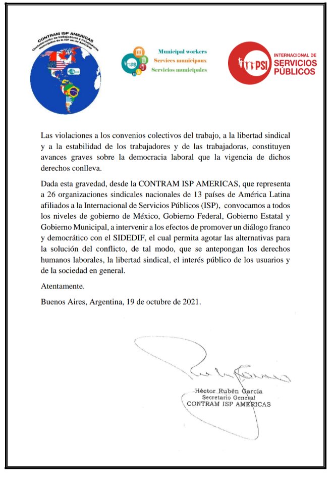 garciamunicipal's tweet photo. #CONTRAM

Declaración de Solidaridad sobre la situación del Sindicato Democrático de los Sistemas DIF (SIDEDIF) en Jalisco. https://t.co/YRD7sxAIhh