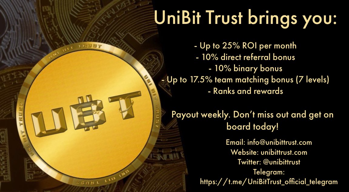 UnibitTrust's tweet photo. #UBT #Crypto #Invest https://t.co/Z2pswEQYUA