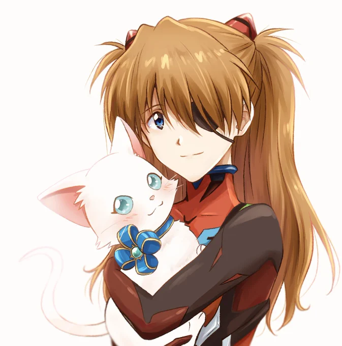 エヴァと白猫コラボまであと2日✌️
アスカちゃんとキャトラの落書き☺︎

 #白猫エヴァコラボ 