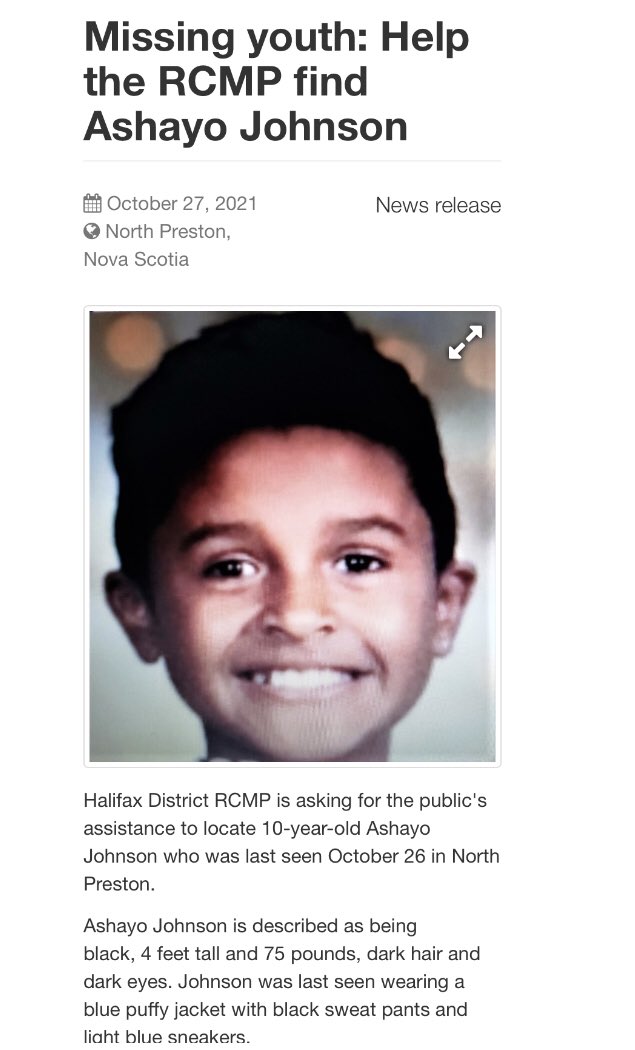 ***PLEASE SHARE***
Help us search to bring Ashayo home safely to his family. Let’s all pray for his family and for God’s protection for his safety. 🙏🏾🙏🏾🙏🏾

Any info you may have on his whereabouts PLEASE contact RCMP or HRP!!!  #MissingPerson