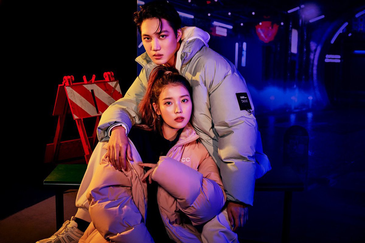 kiraforkai's tweet photo. this #KAIxIU blackyak shoot reminds me of this i’m drunk, i love you poster or maybe i just want them to act together 🥺 https://t.co/ekGv6Mf1BR