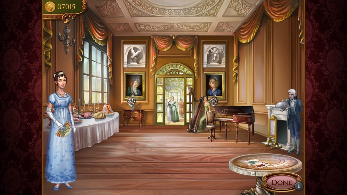 WoodSylva's tweet photo. My previously bare ballroom is improving, and the story is progressing. #RegencySolitaire is really fun, very relaxing, great solitaire, story, and graphics. Would love more games like this on switch. #NintendoSwitch https://t.co/d0RE7cvD8C