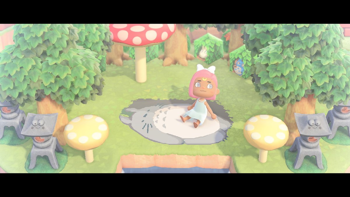 IslandRepNova's tweet photo. Happy with how my new entrance is comig along.. ♡ #AnimalCrossing #ACNH #NintendoSwitch #totoro #ghibli https://t.co/fTSuk20eXH