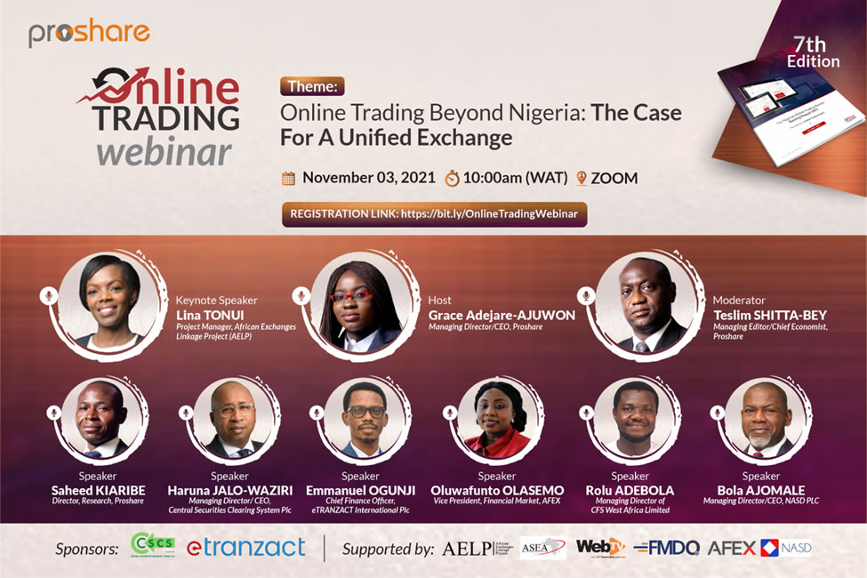 proshare's tweet photo. .@proshare Unveils the Confirmed Speakers for the Virtual Online Trading #webinar
Register HERE https://t.co/T8aQuICZUB to participate.
#OnlineTrading #Crossbordertrading #ProshareWebinar #AskProshare
https://t.co/nnzf7QTMip via @proshare
#Thread https://t.co/x1oGRfVHuS