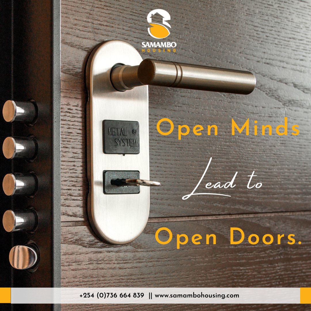 SamamboHousing's tweet photo. Open Minds Lead To Open Doors.
https://t.co/u94MJjL3Tl
#samambohousing #realestate #investment #nairobi #kenya #Home #land #expert #deals #luxury #Westlands #Karen #lavington #Muthaiga #WednesdayWisdom https://t.co/ZUjfWQpnmI