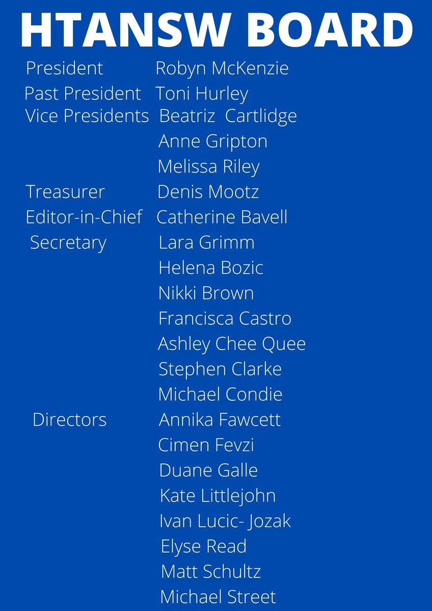 HTANSW's tweet photo. Congratulations to the newly announced 2022 HTANSW Board of Directors, elected tonight at the History Teachers' Association NSW AGM. We look forward to serving our members and continuing to support the teaching of History throughout NSW. https://t.co/Q5vaFbDdMA
