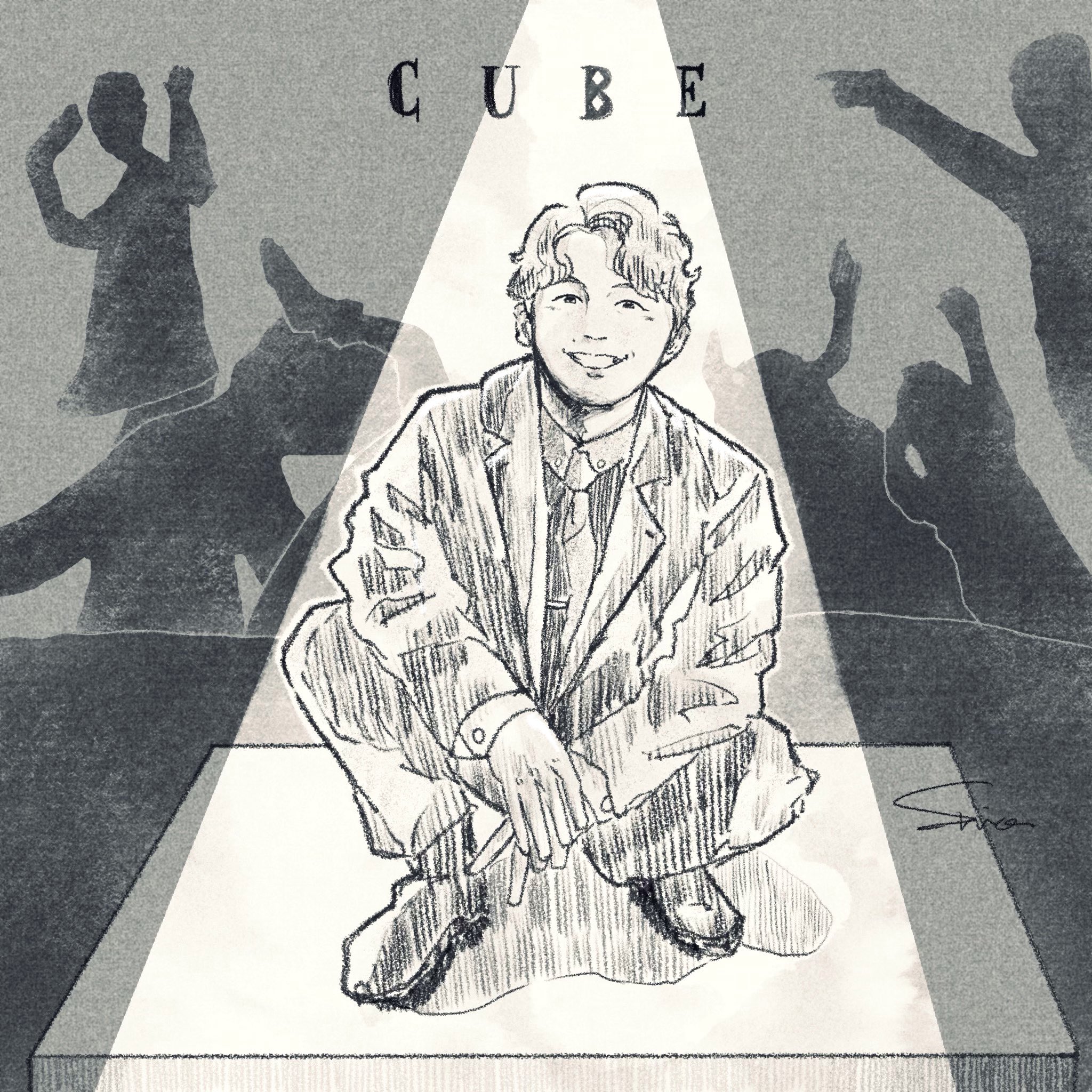 Cube 星野源×MoMA アルミニウム キューブクロック