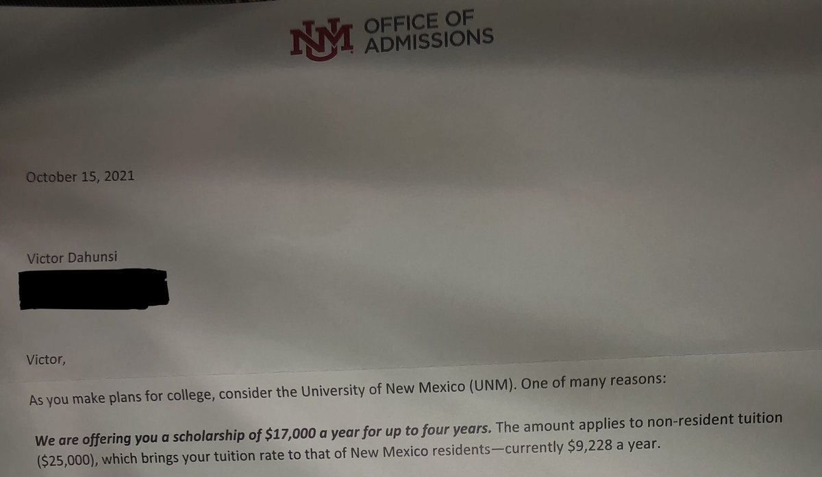 iitzvikk's tweet photo. I’m not just a football player. I get it done on and off the field. Pleased to announce that the University of New Mexico has offered me a $68,000 academic scholarship! https://t.co/k6ACjlvjbS
