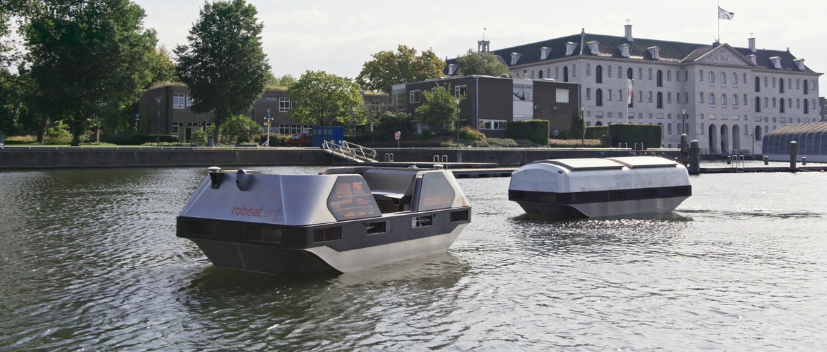 AMS_institute's tweet photo. #Roboat is ready to self-navigate #Amsterdam canals!  5 years ago, together with @MIT @SenseableCity, we started this project. Now, 2 full-scale #autonomous vessels are set for the next steps towards pilots ⬇️ From Nov on we'll further explore 3 use cases: https://t.co/6XGKGpENTs https://t.co/oMrlqGYnEe
