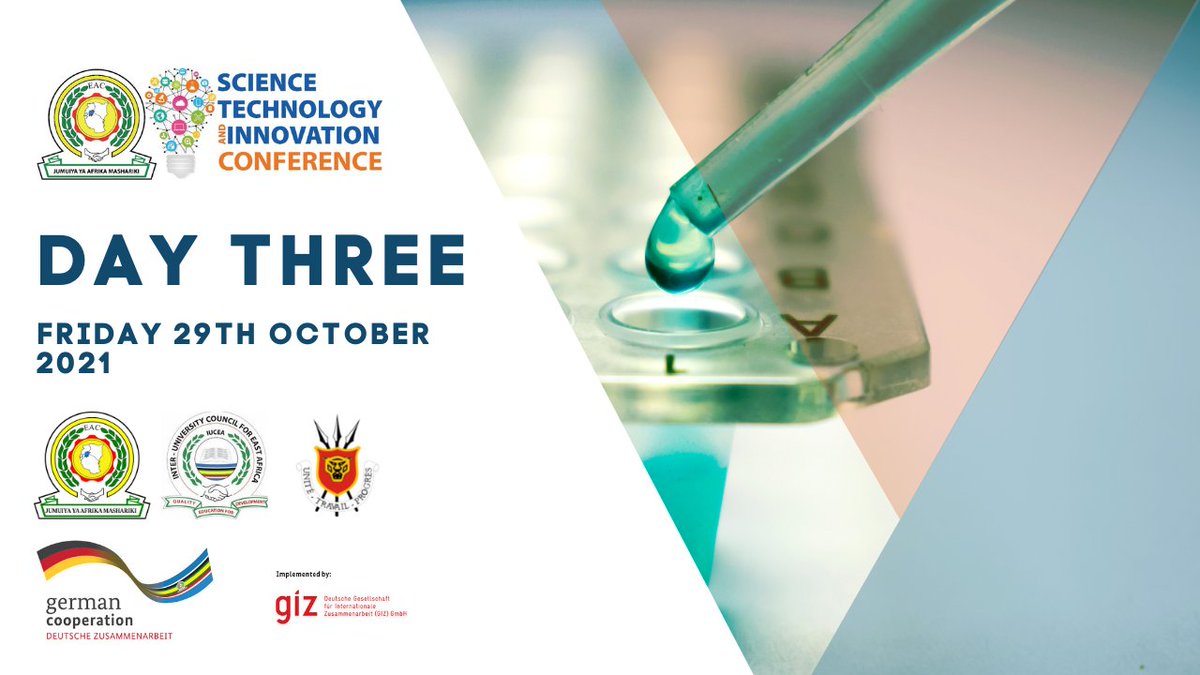 EAC_STI's tweet photo. Welcome to #Day3 of the 2nd #EACSTIConference. #Tip: Don't forget to enter the networking rooms and socialize with fellow attendees! See you there!
Join in live: https://t.co/aHRoPzFQhr
@easteco1 @iucea_info @giz_gmbh @EaCenit @mfbenda @jumuiya
#Science #Technology #Innovation https://t.co/3WrDDzApbM