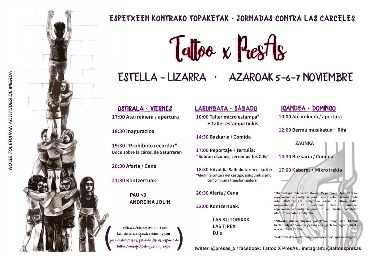 💥💥💥Bueno azkenean hemen dugu egitaraua... 
Denbora hartu, lasai irakurri... Eta gogoa piztu!!!🖤🖤🖤

💥💥💥Ya tenemos aquí el programa completo... Echarle un ojo y a hacer gana!!!🖤🖤🖤