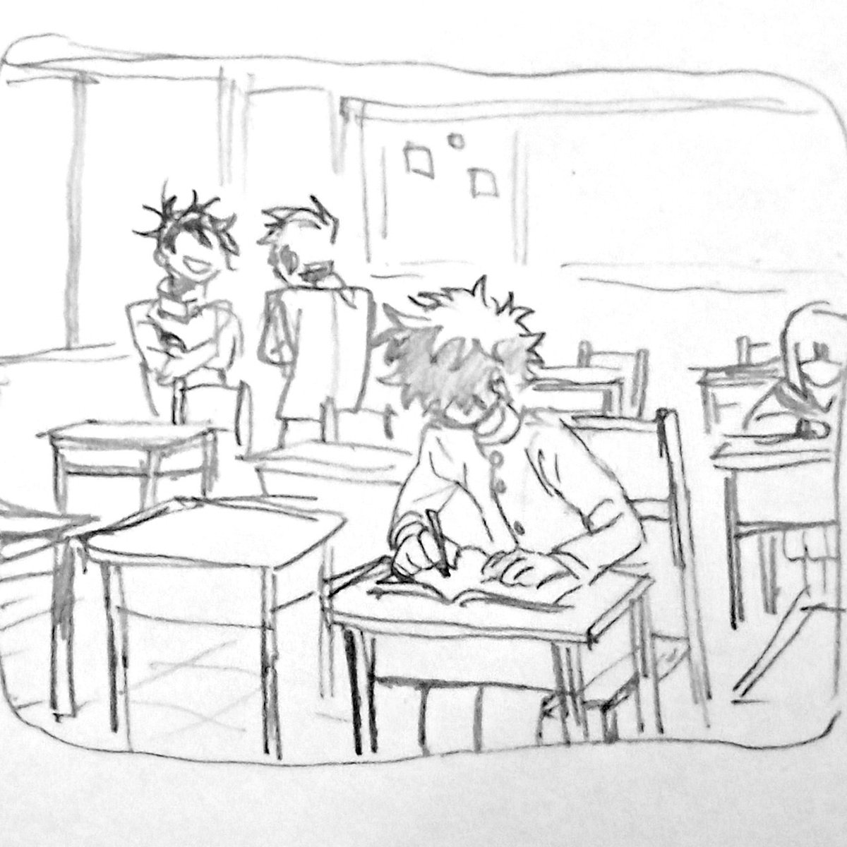 Here's some short comic of middle school bakugou and deku ༎ຶ‿༎ຶ
(1/3)

#bnha #bkdk #bakudeku #katsudeku #勝デク 