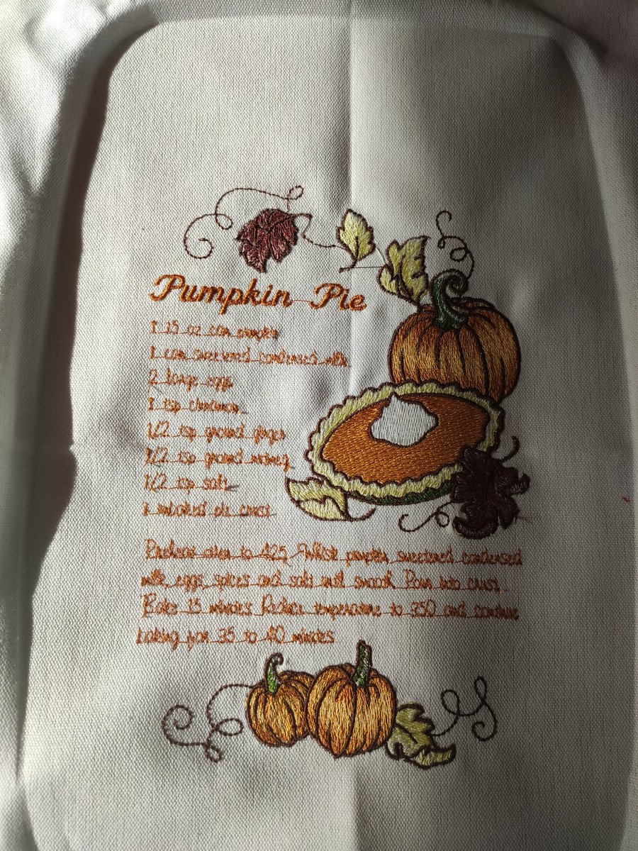 HunterDeuling's tweet photo. Also been. Embroidering Recipe towels from #OESD on my #Pfaff #CreativeSensation using #mettler #Isacord https://t.co/SPpGBtwxFa