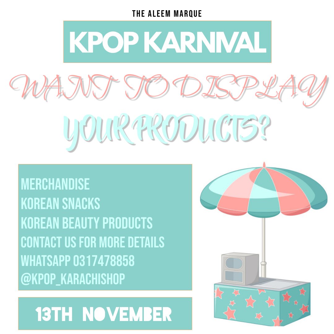 faizasilat's tweet photo. Includes-
Singing
Dancing 
Stage games
Merchandise stalls
Korean cuisine
Stall games( 10rs ticket)
Freebies 
Korea boxes for participants
Free fairyfloss and popcorns.
Luckydraw
Security system

SOPS are to be strictly followed. https://t.co/haQ1L1hGDW